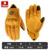 Mens Motorcycle Gloves Half-Finger Vintage Style Breathable Anti-Slip Full-Hand Riding Gear Biking Commuting