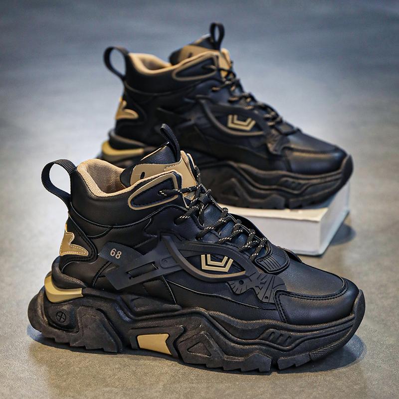 New Men's Fashion Casual High Top Sports Shoes Students Thick Sole Comfortable Sneakers Boys Male Classic Breathable Basketball Shoes