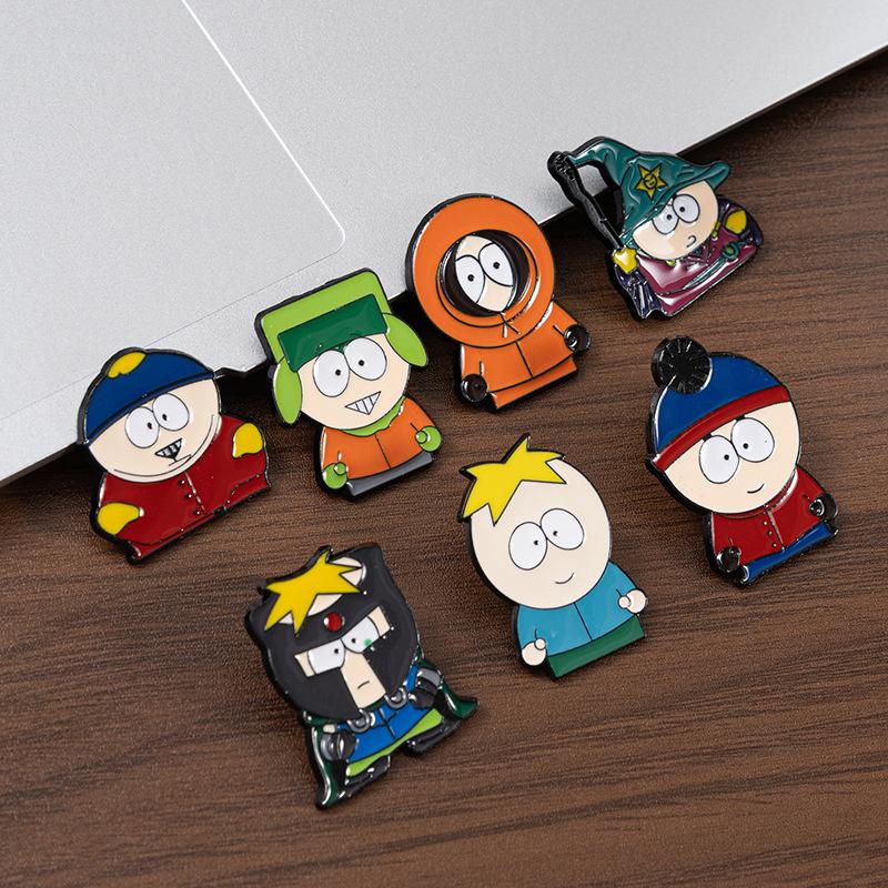 Lovely South Park cartoon character brooch creative cute character student bag clothing decoration brooch badge