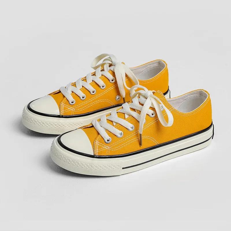 Fashion New Arrival Summer Fashion Women Flats Shoes All Black White Red Casual Shoes Womens Canvas Sneakers Lace-Up Shoes