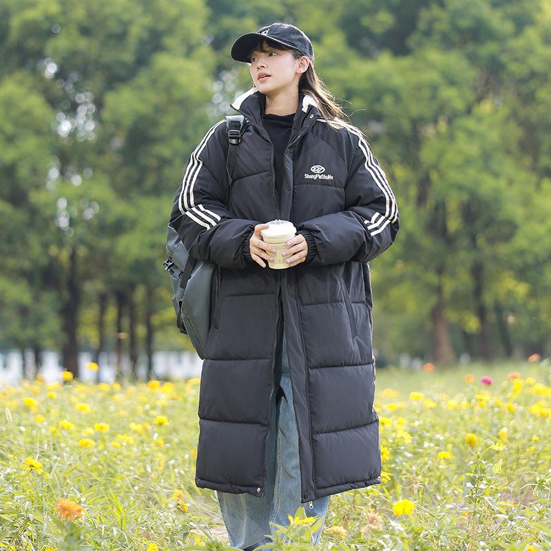 

Thickened Cotton-padded Clothes for Men and Women Korean Version Over The Knee Medium and Long Casual Cotton-padded Jacket New In Winter XXL