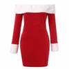 Elegant Xmas Off-shoulder Velvet Dress For Women Perfect For Christmas Parties