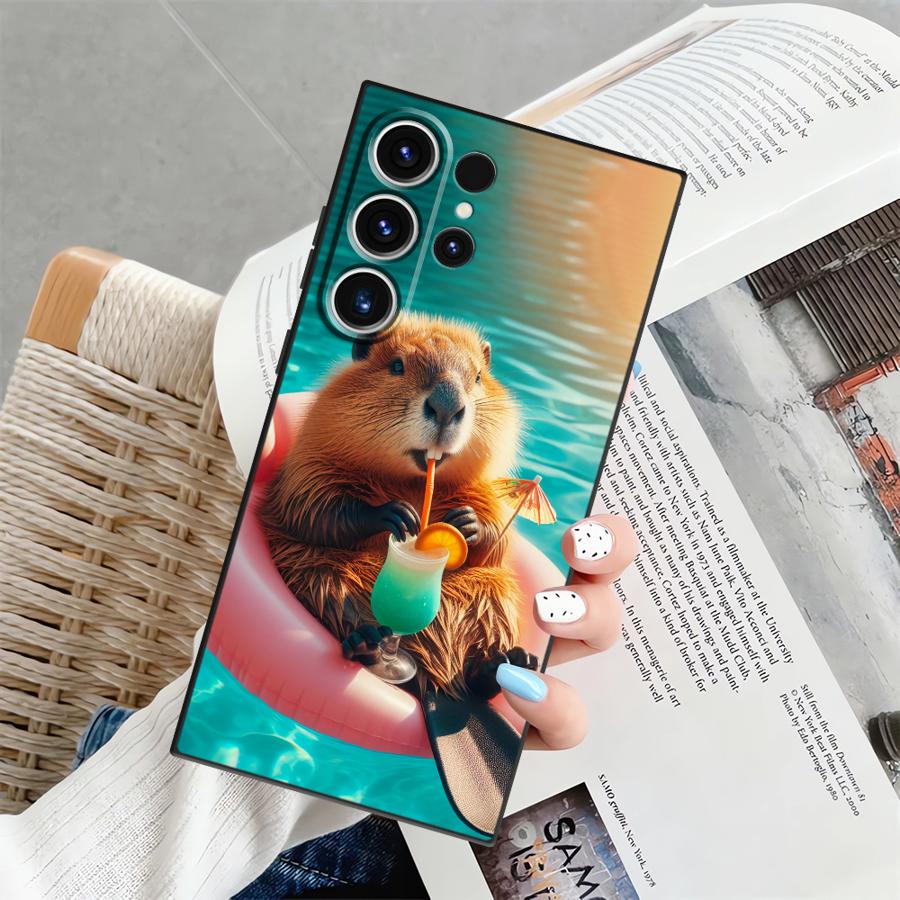 

Чехол для Samsung Galaxy S22 S25+ S20 S23 FE S9 S24+ S24 Plus S21 S25 Ultra Мягкая задняя крышка телефона Милая капибара Galaxy S23 Ultra