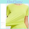 Athletic Breathable Polyester Short Sleeve Tshirt For Running And Yoga For Women