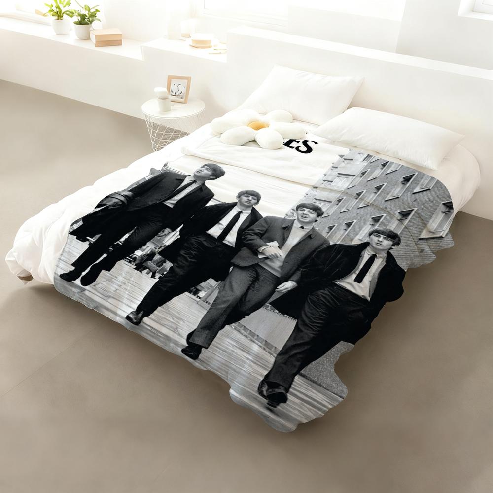 1pc Band The B-Beatles Cool Throw Flannel Fluffy Soft Blanket Warm Skin-Friendly Throw for Sofa Bed Office Nap Winter