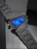 Digital watch black display.