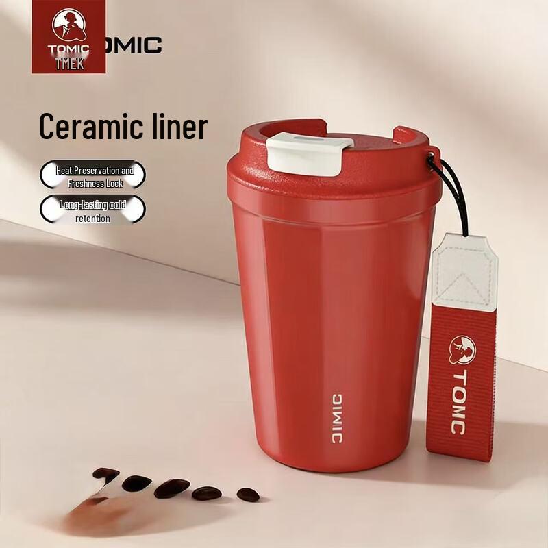 TOMIC Ceramic Lined Coffee Thermos Cup
