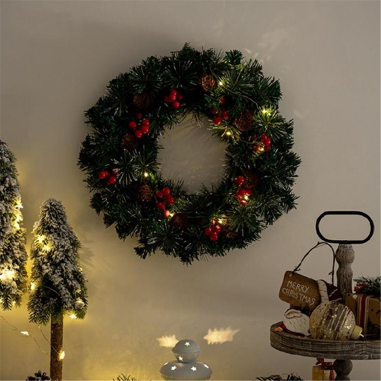 Weihnachtskranz Dekorationen für Haustür mit Beeren Tannenzapfen Kiefernnadel Türkranz für Zuhause Wand Fenster Veranda