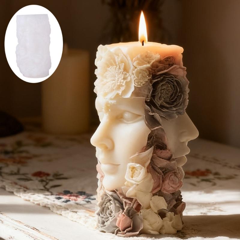 Goddess Embossed Cylindrical Silicone Molds Holiday Candle Silicone Mould For Resin Casting Making Candle Soap Chocolate