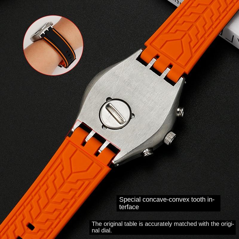 5 Colors For Swatch Rubber Watch Strap 19mm 20mm 21mm YCS YAS YGS YVS454 451 YVS420 435 Soft Sports Silicone Watchband Men Women