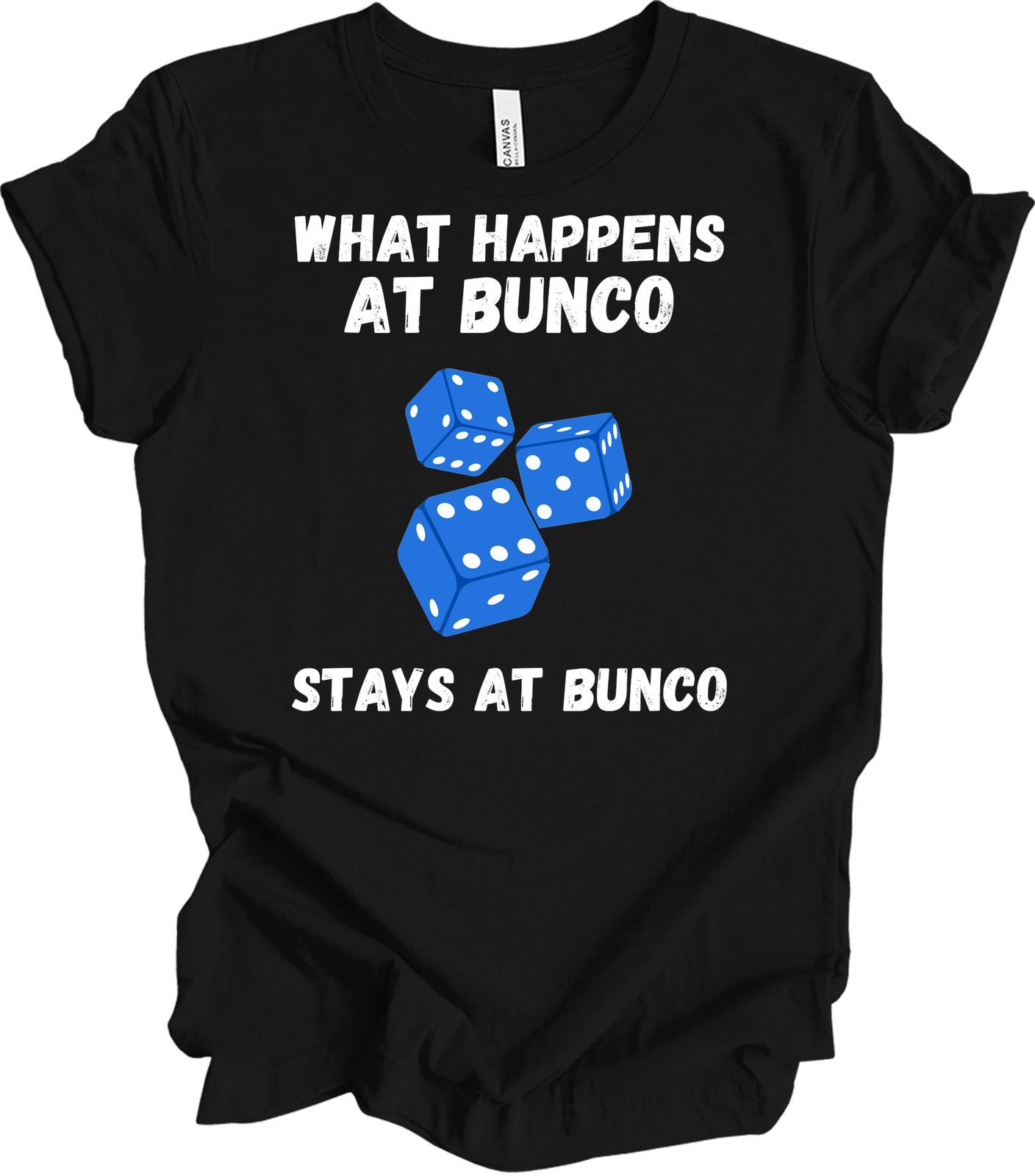 Bunco Dice Game T-Shirt - Blue Rolling Dice Graphic - Bunco Night Gift L