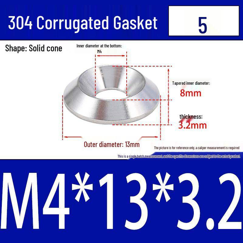 304 Stainless Steel Decorative Conical Fish Eye Washer for M3-M10 Countersunk Holes