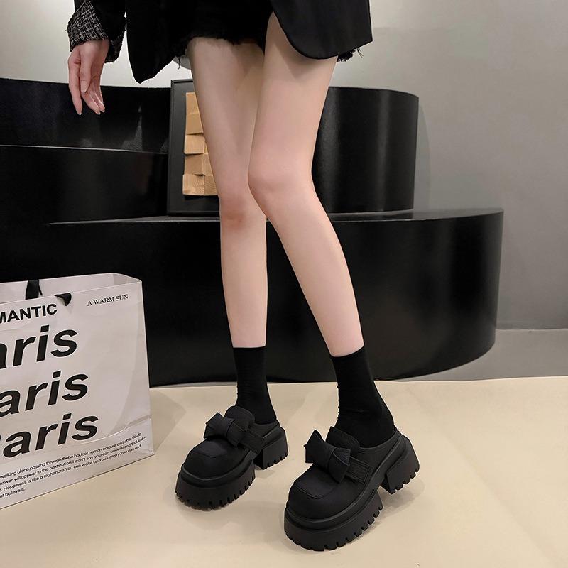 

Туфли на толстом каблуке, увеличивающие рост, маленькие кожаные туфли, женские, весна-лето, новые, ретро, модные, на платформе, одинарные туфли, женские 40