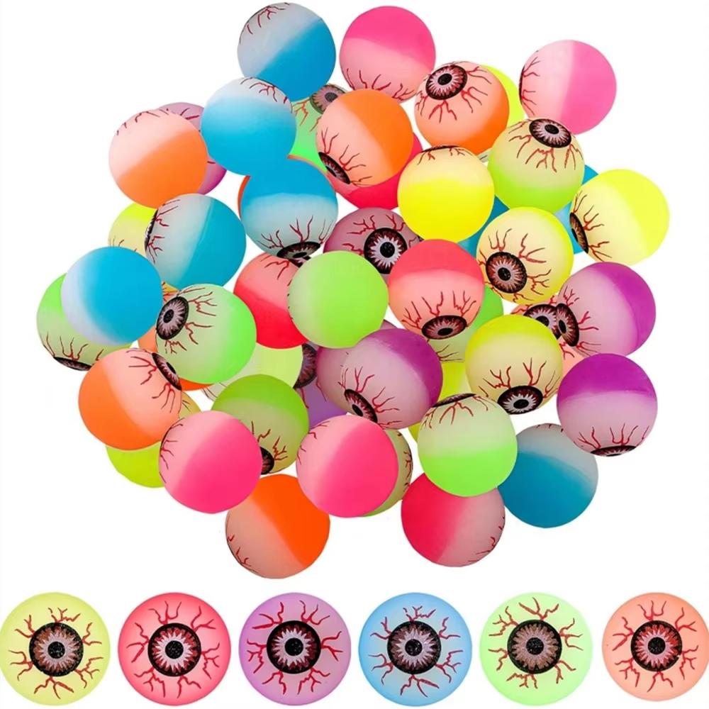 

20Pcs Halloween Glowing Eyeballs Funny Bouncy Eyeballs Scary Eye Balls Toys For Kids Halloween Glowing Party Props 32Mm (As shown-5118)-