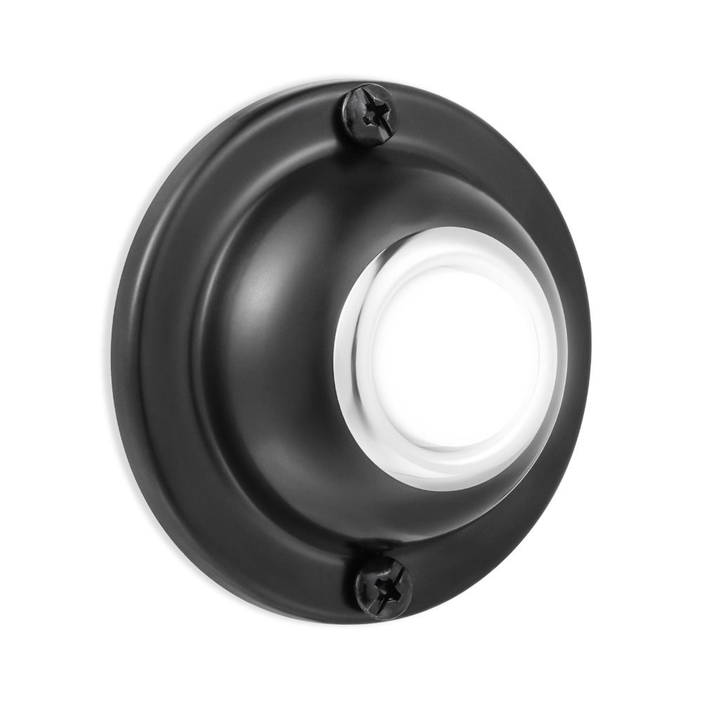 Black Lighted Doorbell Push Button White Light Home Wall Mounted Buttons  Garage Front Doors