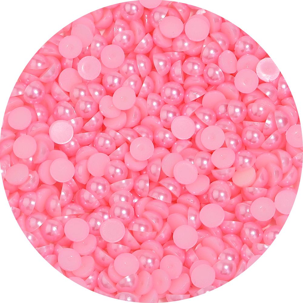 50-500Pcs ABS Imitation Pearls Beads Color Flat Back Cabochon Half Round Loose Bead for Crafts Garment Nail Art Jewelry Findings