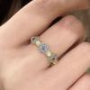 Klassische Blaue Kleinblumenringe für Damen Emaille Exquisiter Natürlicher Jade Chalcedon Weißer Ring Chinesischer Stil Party Geschenk