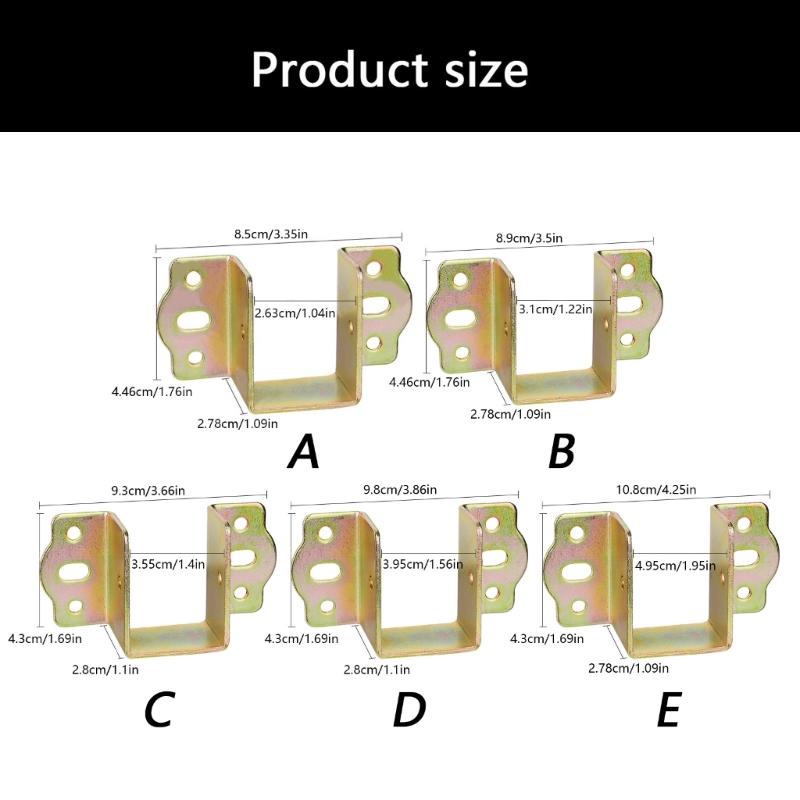 4lots Thicken Metal Bed Frame Support High Strengths Bed Rail Clamps for Secure Bed Board Connection