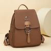 A Soft Leather, Fashionable and Casual Backpack for Women, A Large-capacity Mom Bag with Multiple Pockets