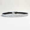 PU Belt With Metal Buckles Glitter Rhinestones Waist Strap For Women and Men