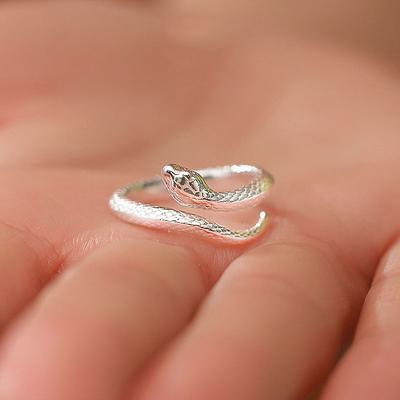 New Spirit Snake Snake Ring Men's and Women's Tail Ring Small Snake Index Finger Ring Opening Adjustable Personality Ring