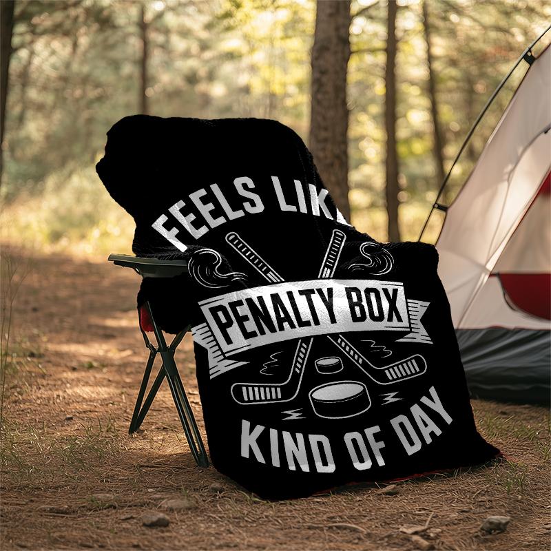 Ice Hockey Theme Printed Blanket - Perfect for Couch, Bed, Travel & Outdoor Use | Machine Washable, Cozy & Durable.