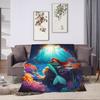 Little Mermaid Cartoon Princess Blanket Fleece Spring Autumn  Portable Super Soft Throw Blanket for Sofa Outdoor Rug Piece