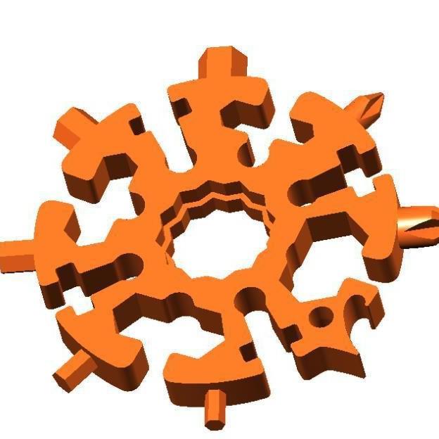 Multifunction Snowflake Wrench Keychain: Hex & Octagonal Universal Outdoor Tool