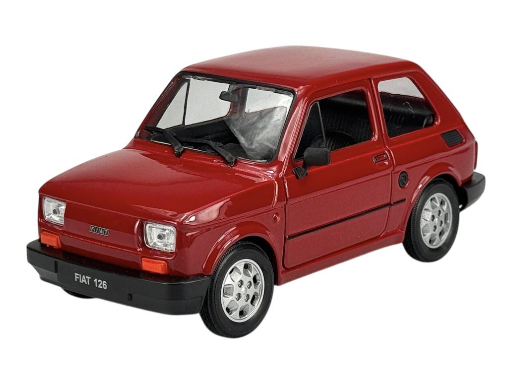 WELLY FIAT 126p CIEMNOCZERWONY 1:21 24066