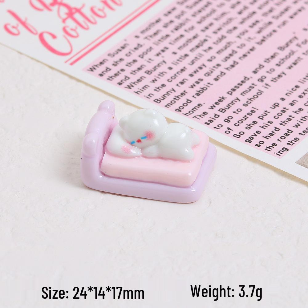 3D Lying Cat DIY Hair Clip Kit - Cream Glue & Resin Accessories