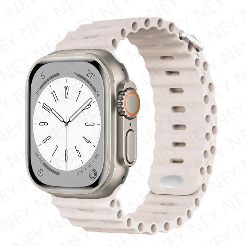 Ocean strap For Apple Watch Ultra 3 Band 49mm 11 10 45mm 41mm Silicone Bracelet Wristband iWatch 9 8 7 SE3 44mm 40mm 46mm band