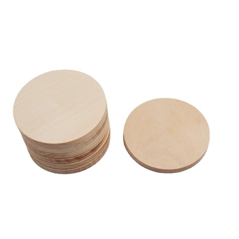 50 Pcs 25-50mm Solid Wood Slices, 5mm Thick, Round for DIY Crafting