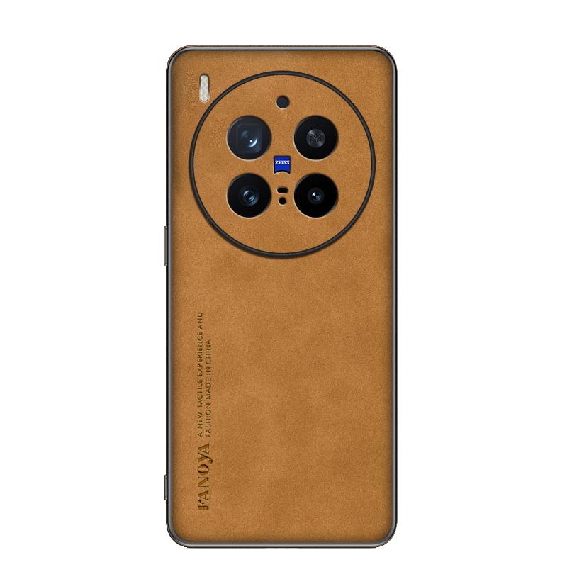 Frosted PU-Leather Funda for VIVO X300 Pro / X300 Case Matte Hard Plastic Full Protection Phone Cover