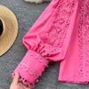Design Crochet Temperament Long Sleeve Shirt Top Autumn Women's Loose Shirt
