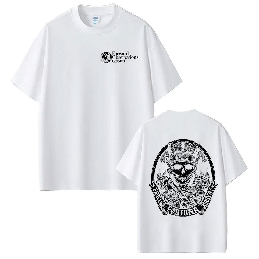 Forward Observations Group Skeleton Gothic Tshirts Unisex Women Fashion Oversized Casual Cotton Short Sleeve T Shirt Streetwear