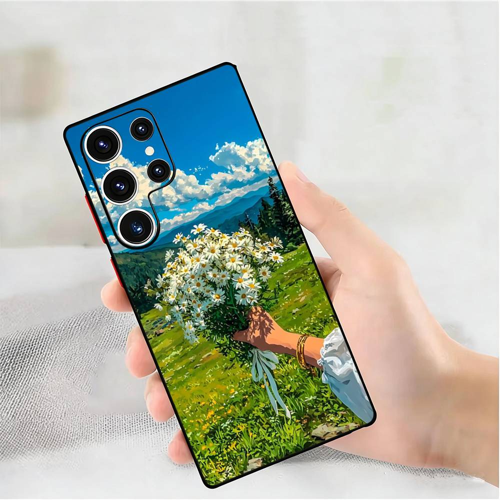 

Красивый чехол для телефона с ромашками для Samsung Galaxy S 24, 25, 23, 22, 21, 20 Plus Ultra 5G Lite Ударопрочный чехол Samsung S26ULTRA