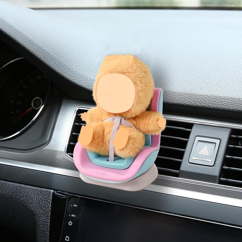 Doll Car Seat Vent Clip Miniature Car Seat (10-17cm) Realistic Air Vent Doll Toy with Clip Cute Car Interior Decoration Blue