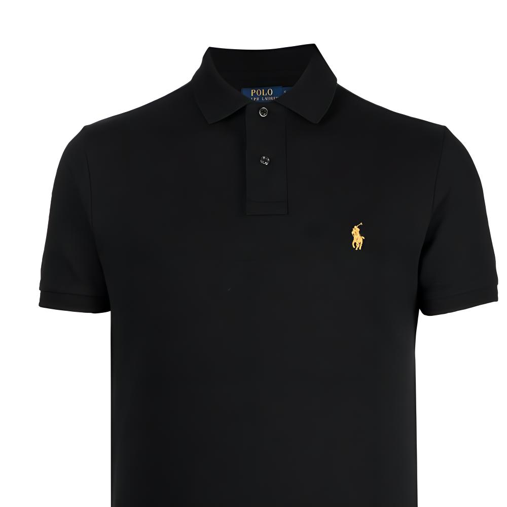 Polo Ralph Lauren FW22 Small Pony Logo Embroidered Short Sleeve Polo Shirt Men tops Black 710880327-001