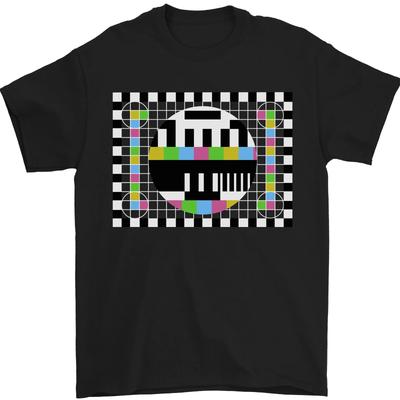 TV-Testbild als Aufdruck auf Herren-T-Shirt 100% Baumwolle