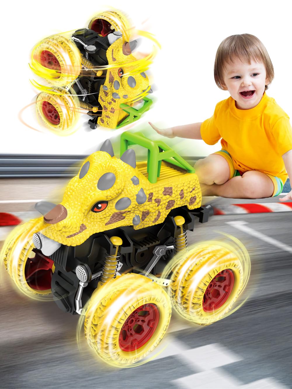 

Opard Mini 4WD игрушечный динозавр мини-автомобиль пластиковая модель автомобиля дрифт-кар вертикальное вращение 1 2 3 4 5 6 лет мальчик подарок на день рождения игрушечный автомобиль тираннозавр