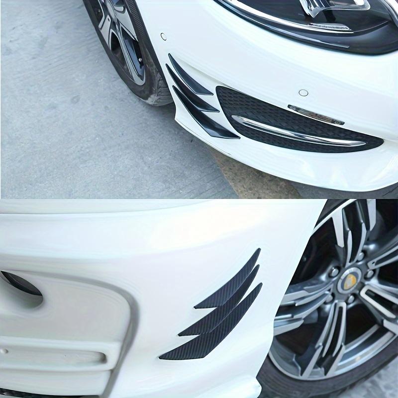 Aletas Difusoras Universais de Borracha para Lábio do Para-choque Dianteiro de 6 Peças, Protetor de Asas Divisoras Spoiler Automotivo de Fibra de Carbono Compatível com Vários Modelos de Carro