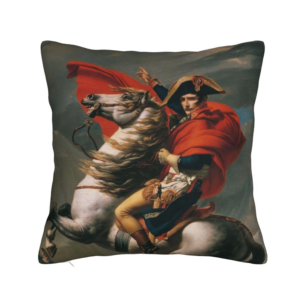 Napoleon Bonaparte Crossing the Alps Pillowcase Printed Polyester Cushion Cover Decor Art Throw Pillow Case Cover Seat Zipper