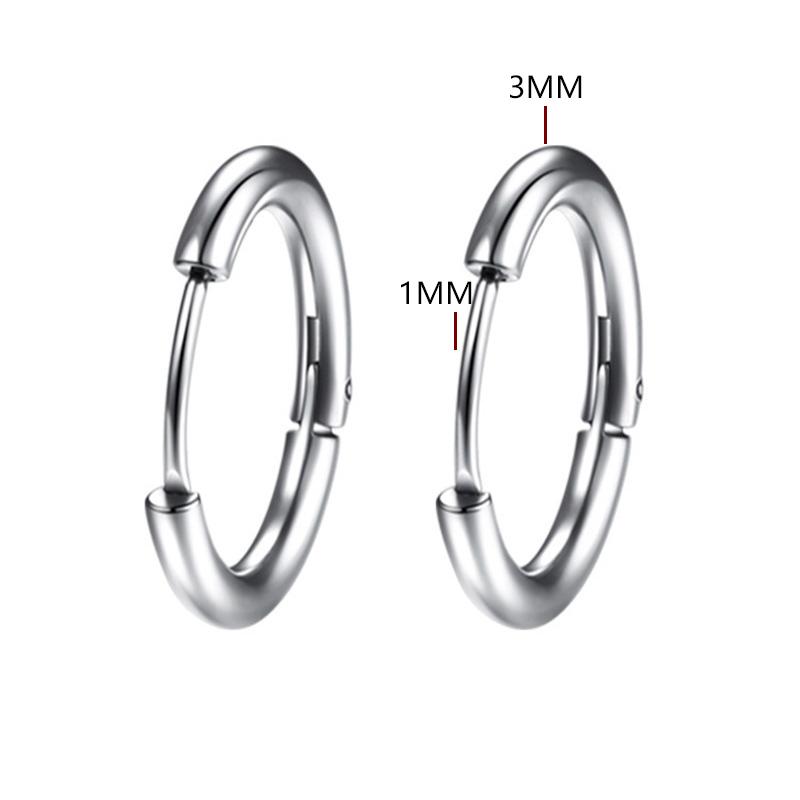 

2pc Stainless Steel Small Hoop Earrings Punk Hip Hop Circle Round Huggie Hoop Earrings for Women Men Ear Ring Ear Bone Buckle 10mm