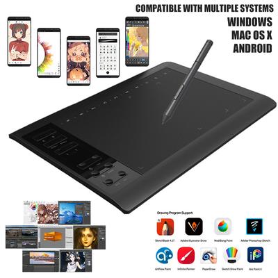 W/Kalem 10''x6'' Monitör Sanat Dijital Tablet Grafik Çizim Tablet 8192 Seviyeleri