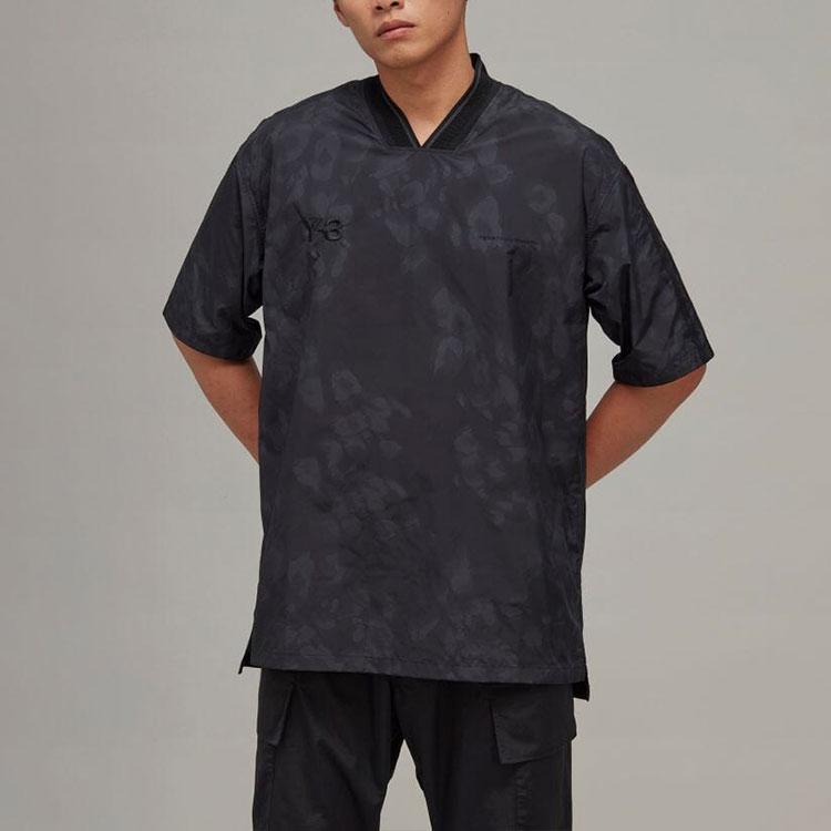 Y-3 FW22 Loose Fit Letter Digital Logo Embroidered Straight Cut Short Sleeve T-Shirt Men Tops Black HN1975