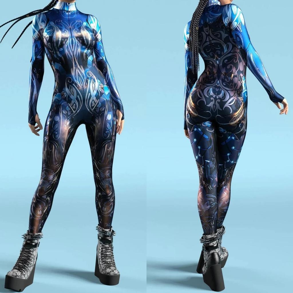 Costume de Scenă cu Imprimare Digitală 3D Adulți Evenimente de Halloween Petrecere Tematică Carnaval Costum Cosplay Joc de Rol Salopetă