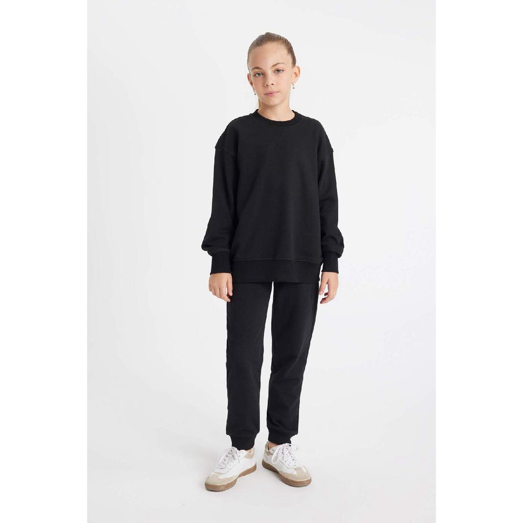 Girls' Black Jogger Standard Fit School Sweatpants Y1226a623au