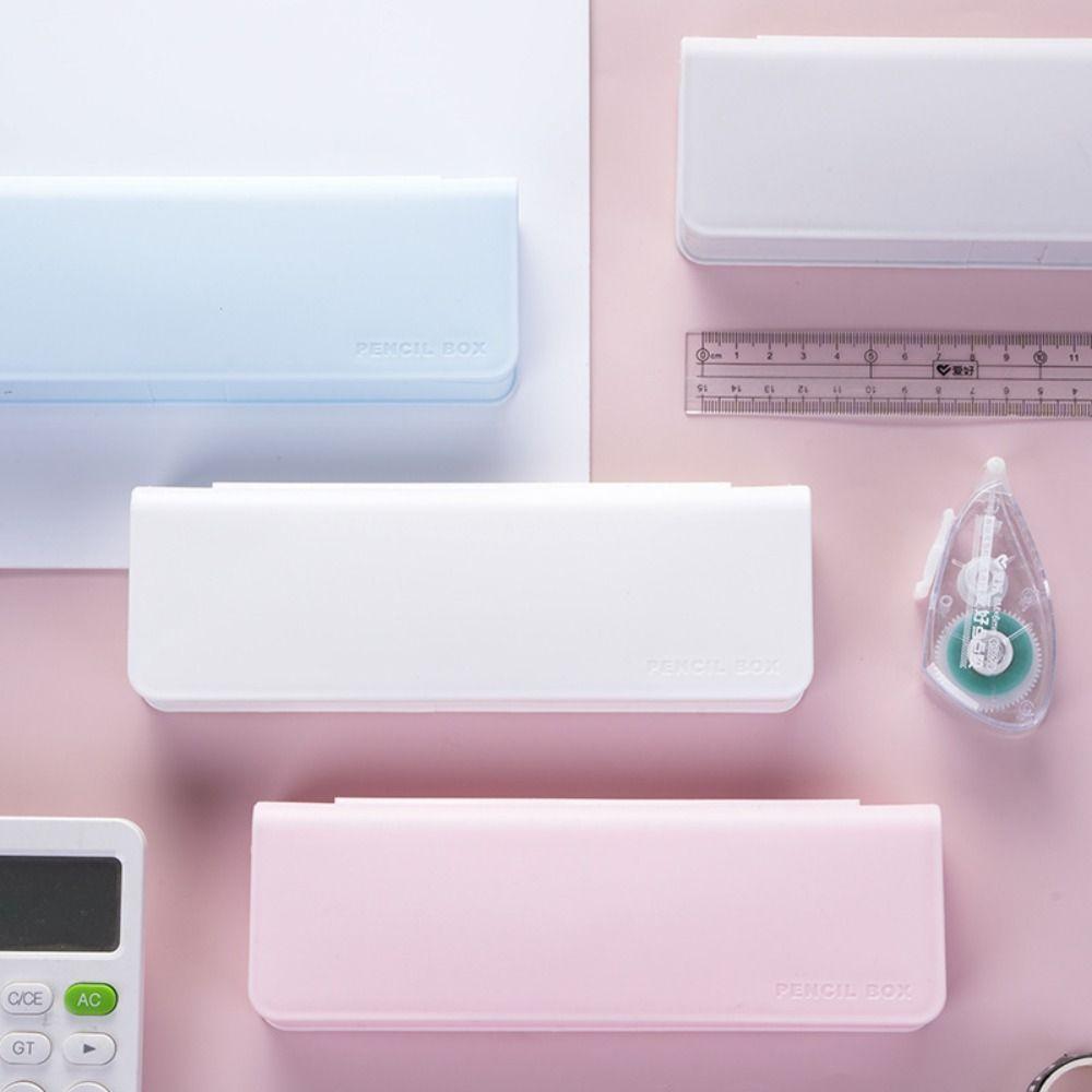 High Quality Plastic Pencil Case Portable Large Capacity Pen Box Stationery Organizer Elementary Students