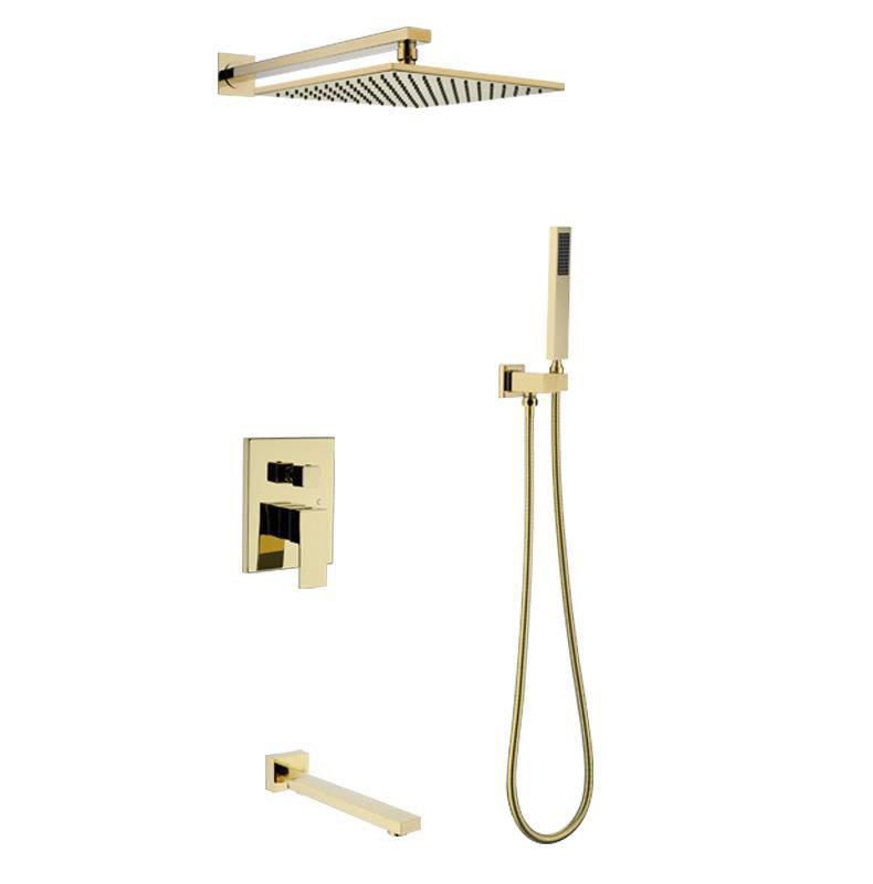 

BAKALA Роскошный золотой смеситель для душа для ванной комнаты 10 дюймов, настенное крепление с ручным душем Para Bath Shower Mixer Water Tap