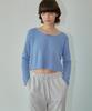 Wove Moment Pony Ribbon Knit Top Light Blue Wbdfnt002Lb